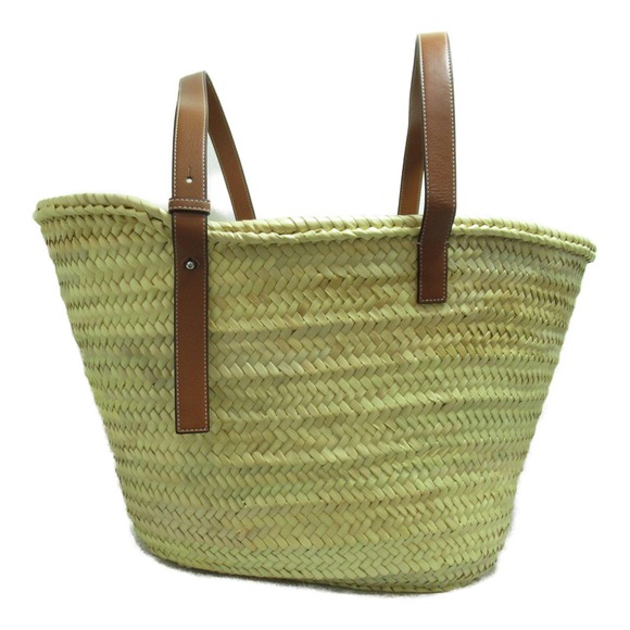 Loewe Calf Natural Bag Palm Basket Leaf Tan Brown Shoulder - Picture 3 of 9